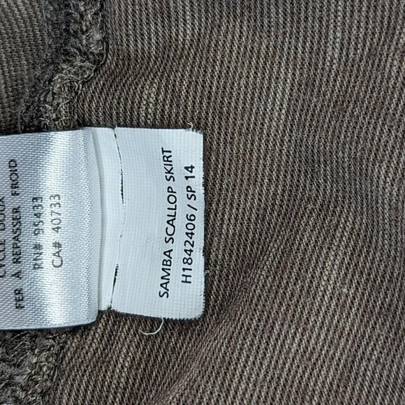 Horny Toad Women's Brown Scallop Ruffle Hem Tencel‎ Lyocell Organic Cotton Skirt - Picture 6 of 6